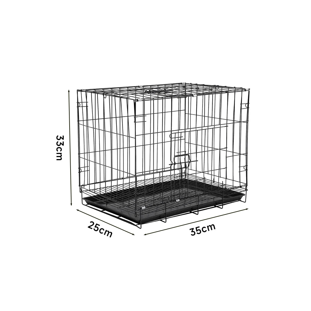 Voltsify Wire Dog Crate with 2 Doors and Tray for Small and Medium-sized Dogs, Cats and Rabbits