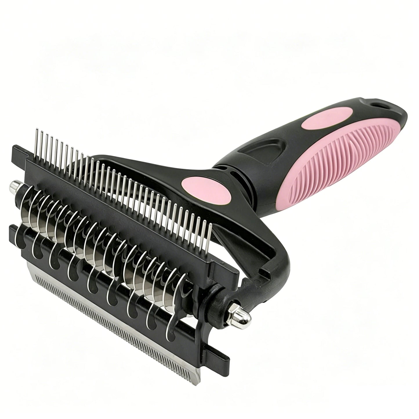 3 in 1 Pet Grooming Hair Brush Dog Deshedding Remover Double Sided Shedding Comb with Stainless Steel Teeth Fur Knot Cutter