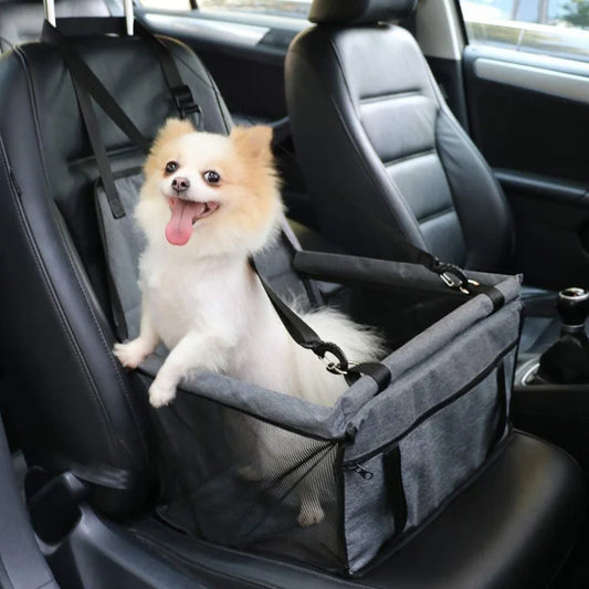 Foldable Dog Car Seat Cover Hammock — Travel Safety, Washable, Waterproof, Harness Attachment
