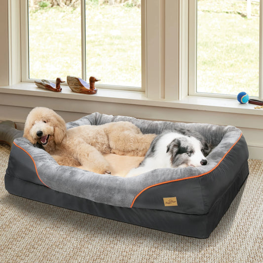 Large Dog Bed Fleece Anti Allergy Bed - Warm, Washable, Soft support, Non-slip