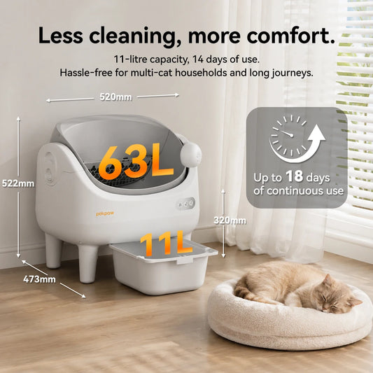 Self Cleaning Automatic Cat Litter Box - Spray Dust proof, Deodorization, Low Noise, Dual Radar Infrared, Anti Entrainment