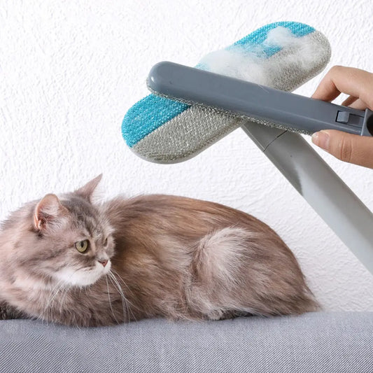 3-in-1 pet hair remover brush with long handle