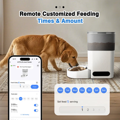 Smart Automatic Cat Feeder — App Control, Timer, Locked Lid, Dual Power
