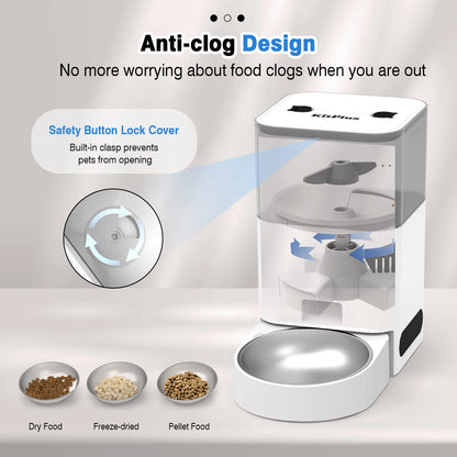 Smart Automatic Cat Feeder — App Control, Timer, Locked Lid, Dual Power