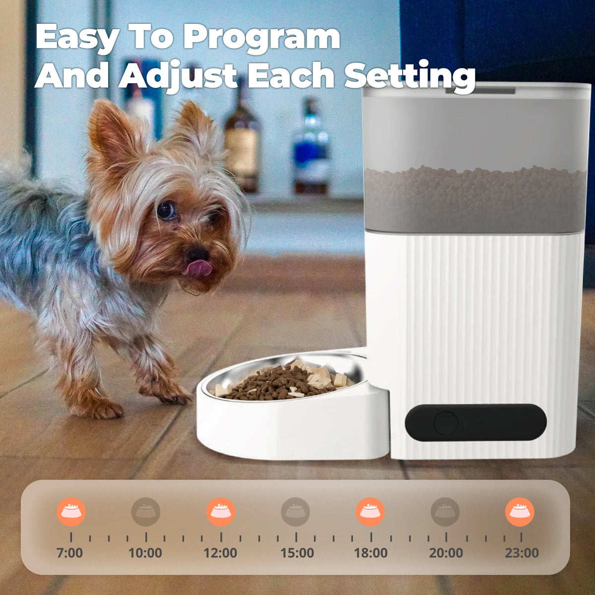 Smart Automatic Cat Feeder — App Control, Timer, Locked Lid, Dual Power