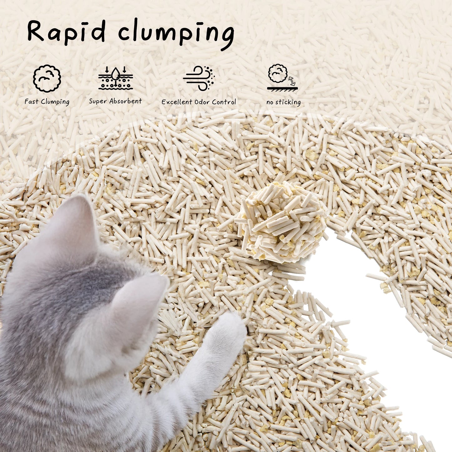 Cococat Plant-based Tofu Cat Litter - Biodegradable Clumping Litter, Dust-free and Easy Scooping, Flushable, Jasmi
