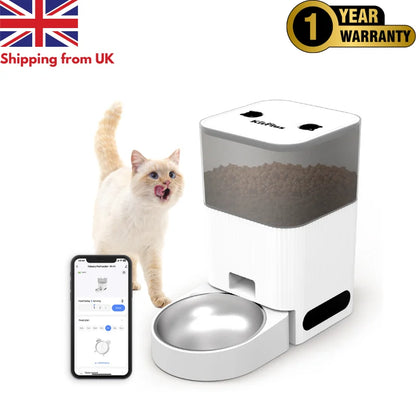 Smart Automatic Cat Feeder — App Control, Timer, Locked Lid, Dual Power