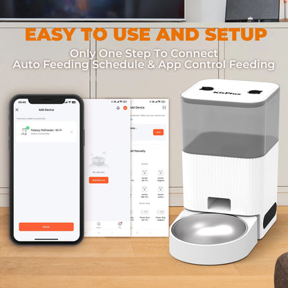 Smart Automatic Cat Feeder — App Control, Timer, Locked Lid, Dual Power