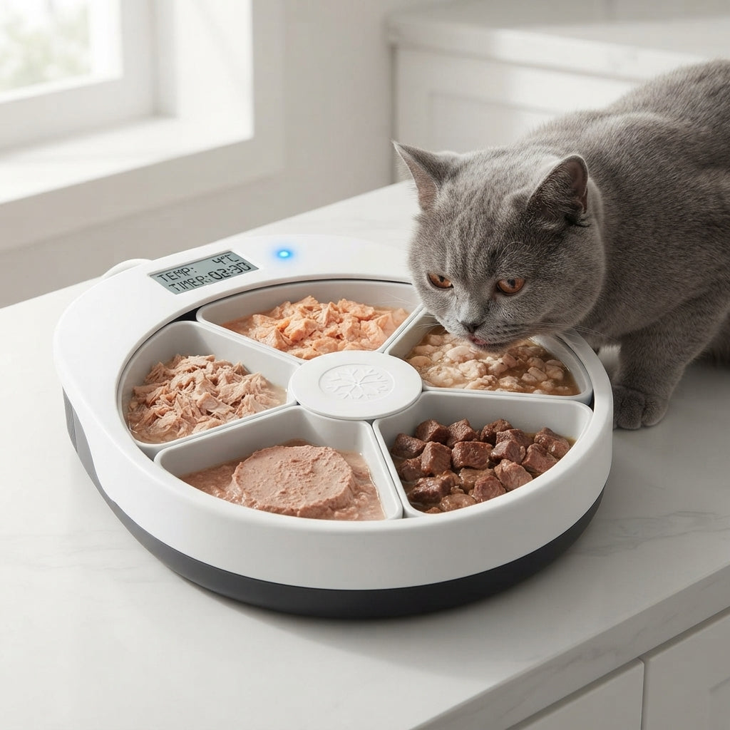 Automatic Cat Wet Food Feeder cooling with timer