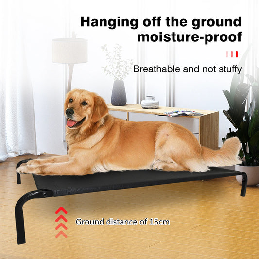 Elevated waterproof mesh dog bed with non-slip feet