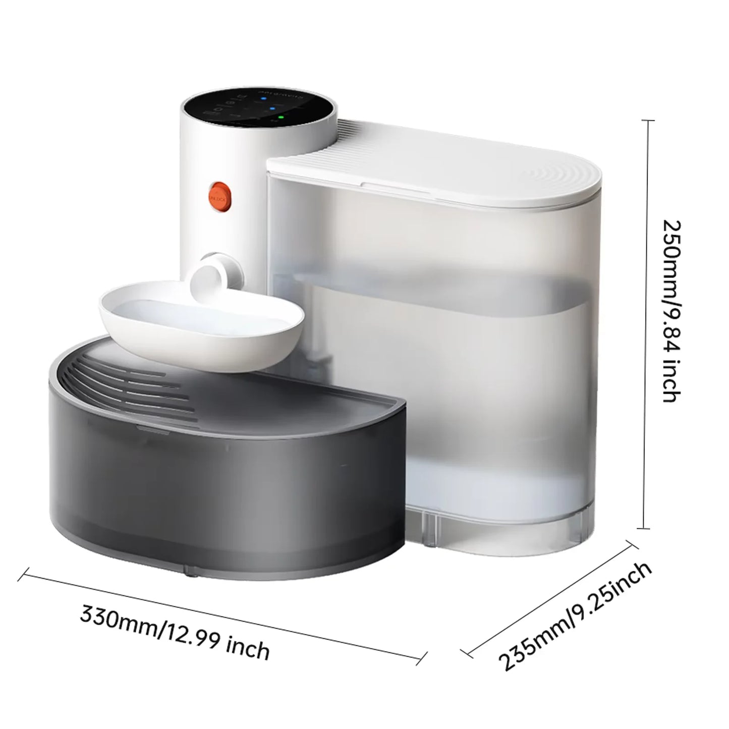 3L Smart Wireless Cat Water Fountain, No Replacement Filter, Clean & Dirty Water Separation, Automatic Pet Water Dispenser, Rechargeable Battery Operated,Ultra Long Battery Life