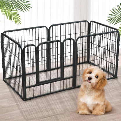 6-Panel Pet Playpen Foldable Dog Fence Cage Anti-Escape Dog Exercise Fence Heavy Duty Puppy Kennel for Small Medium Pet Exercise