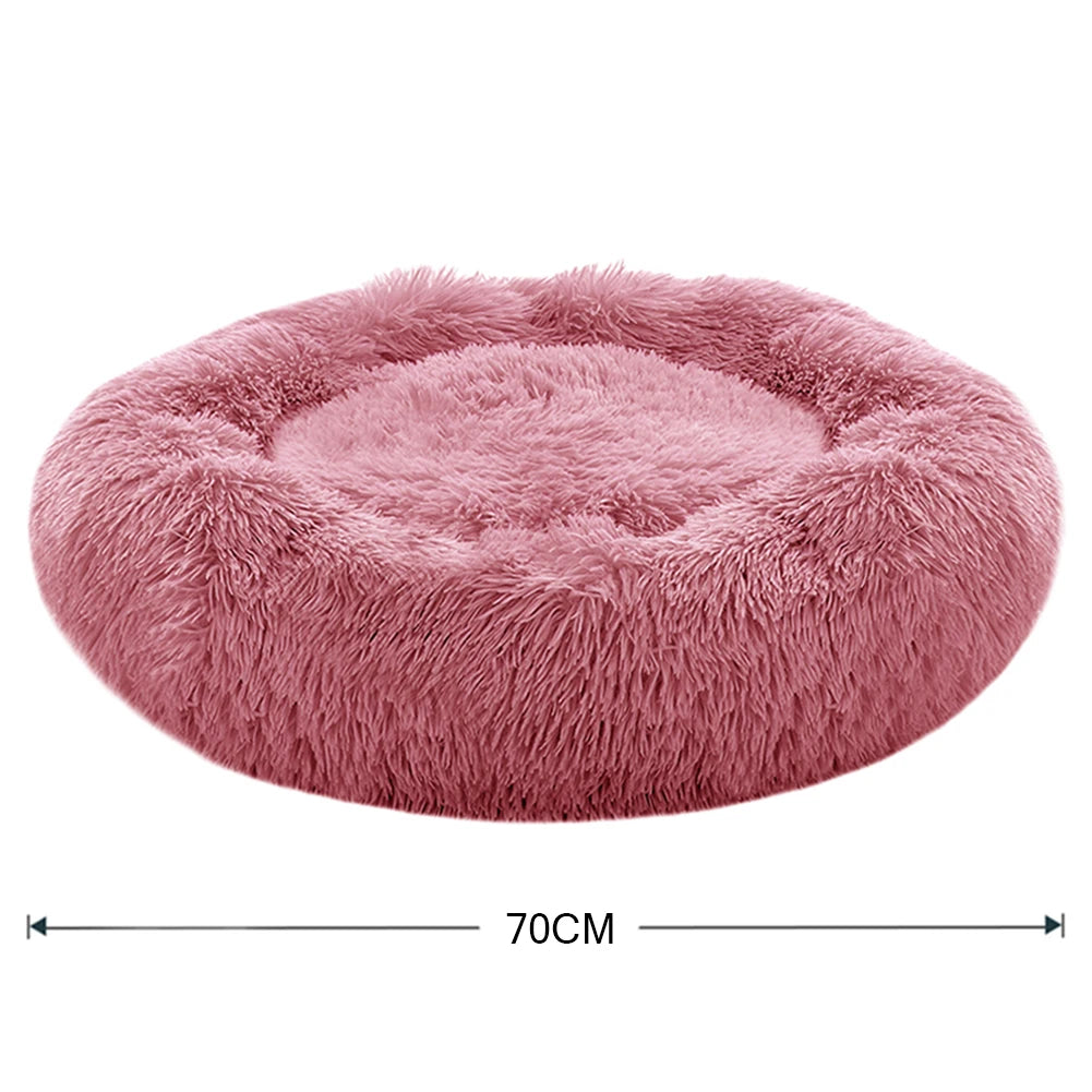 Voltsify 70CM Donut-Shaped Plush Pet Cuddler Bed Machine Washable Anti-Slip for Dog&Cat House Winter Warm Sleeping
