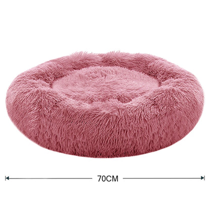 Voltsify 70CM Donut-Shaped Plush Pet Cuddler Bed Machine Washable Anti-Slip for Dog&Cat House Winter Warm Sleeping