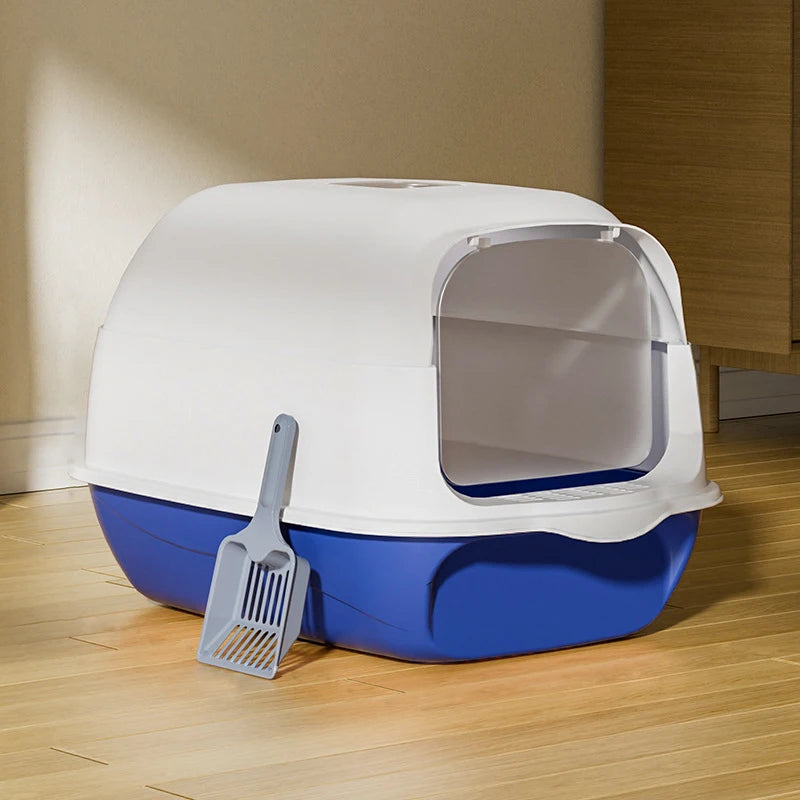 Voltsify Detachable Cat Litter Box with 180° Flip-Top & Scoop & Deodorant, 35cm W X 50 cm D X 35 cm H