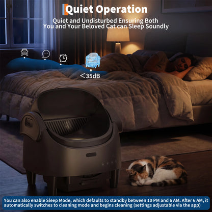 HAUSPROFI Smart Self Cleaning Litter Box Large Capacity,10.5L,Cat Toilet Supplies with Odor Control App Control for Large Cat Multiple Cat