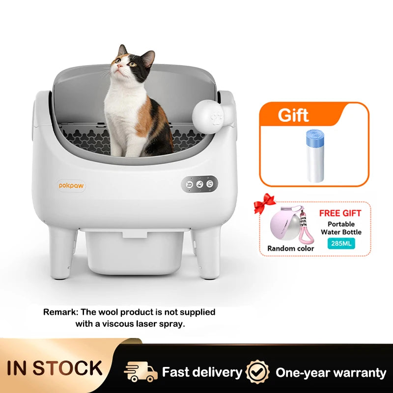 Pokpaw CL22 Automatic Cat Litter Box with Spray Dust-proof and Deodorization Low Noise Dual Radar Infrared Anti Entrainment