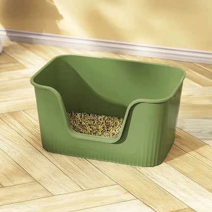 Voltsify Open Top Cat Litter Box with Scoop Low-Entry High-Sided Spacious Design for Multi-Cat Homes