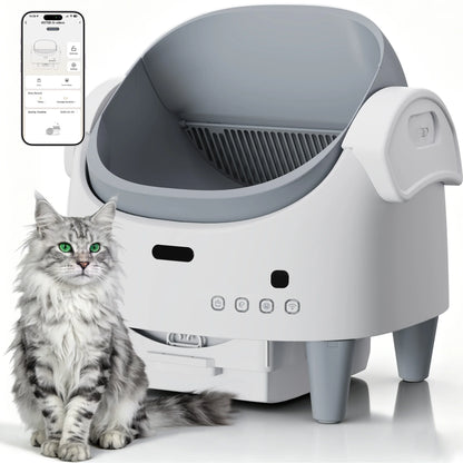 HAUSPROFI Smart Self Cleaning Litter Box Large Capacity,10.5L,Cat Toilet Supplies with Odor Control App Control for Large Cat Multiple Cat