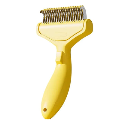 Pet Hair Removal Comb Curved Stainless Steel Teeth for Dogs Cats Detangling Brush for Long Thick Hair Professional Grooming Tool