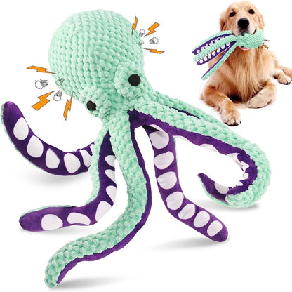 New Octopus Interactive Dog Chew Toy - Scented Plush, Bite Resistant, Dental Grinding Teeth Cleaning Companion