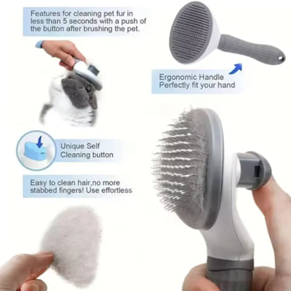 New Pet Dog Brush Cat Comb Self Cleaning Pet Hair Remover Brush For Dogs Cats Grooming Tools Pets Dematting Comb Dogs Accessory