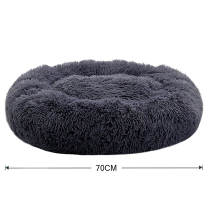 Voltsify 70CM Donut-Shaped Plush Pet Cuddler Bed Machine Washable Anti-Slip for Dog&Cat House Winter Warm Sleeping
