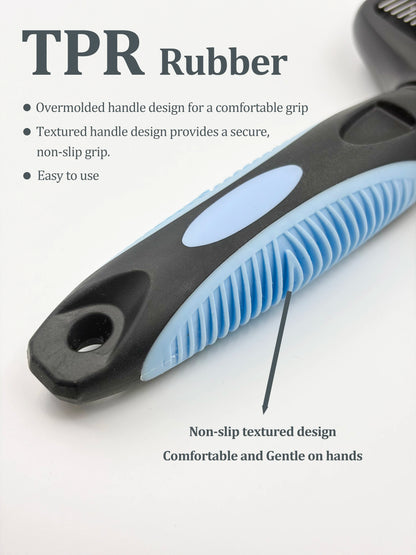 3 in 1 Pet Grooming Hair Brush Dog Deshedding Remover Double Sided Shedding Comb with Stainless Steel Teeth Fur Knot Cutter