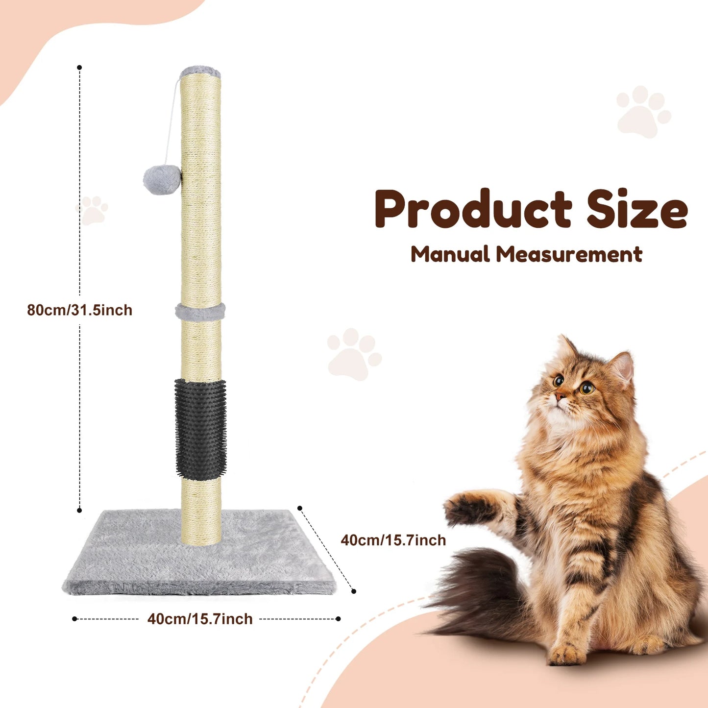 Multi-level cat climbing tower, 40/80/150 cm cat tree and climbing tower, featuring scratching panels, a felt cave and a resting area; indoor/outdoor activity centre for cats
