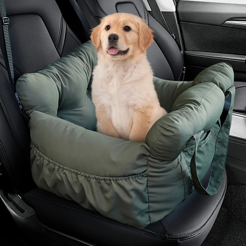 Booster Pet Car Seat with Seat Belt Pet Safe Booster Seat PP Cotton Pet Safety Car Seat Travel Carrier Bed for Small Medium Dogs