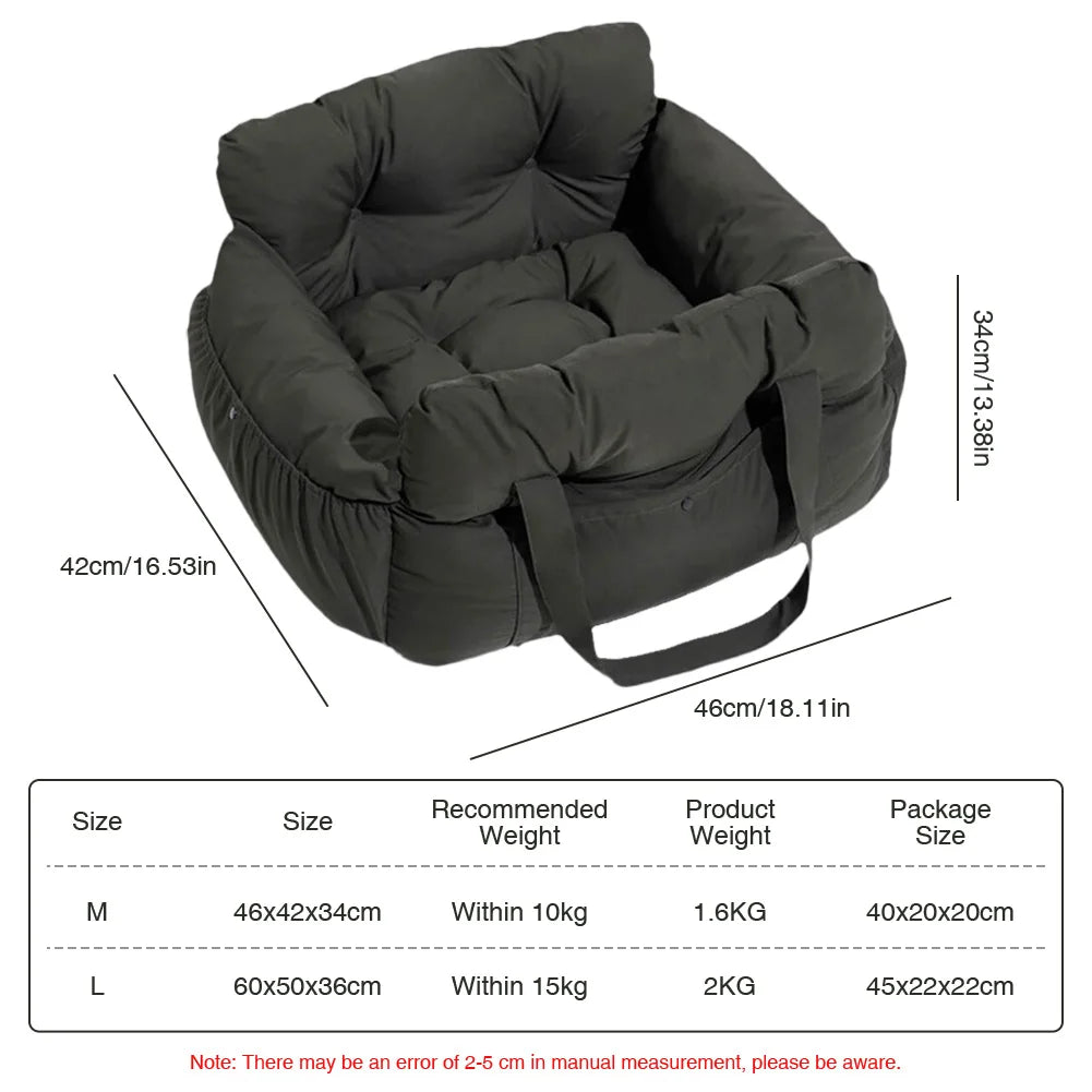 Booster Pet Car Seat with Seat Belt Pet Safe Booster Seat PP Cotton Pet Safety Car Seat Travel Carrier Bed for Small Medium Dogs