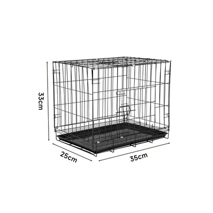 Voltsify Wire Dog Crate with 2 Doors and Tray for Small and Medium-sized Dogs, Cats and Rabbits