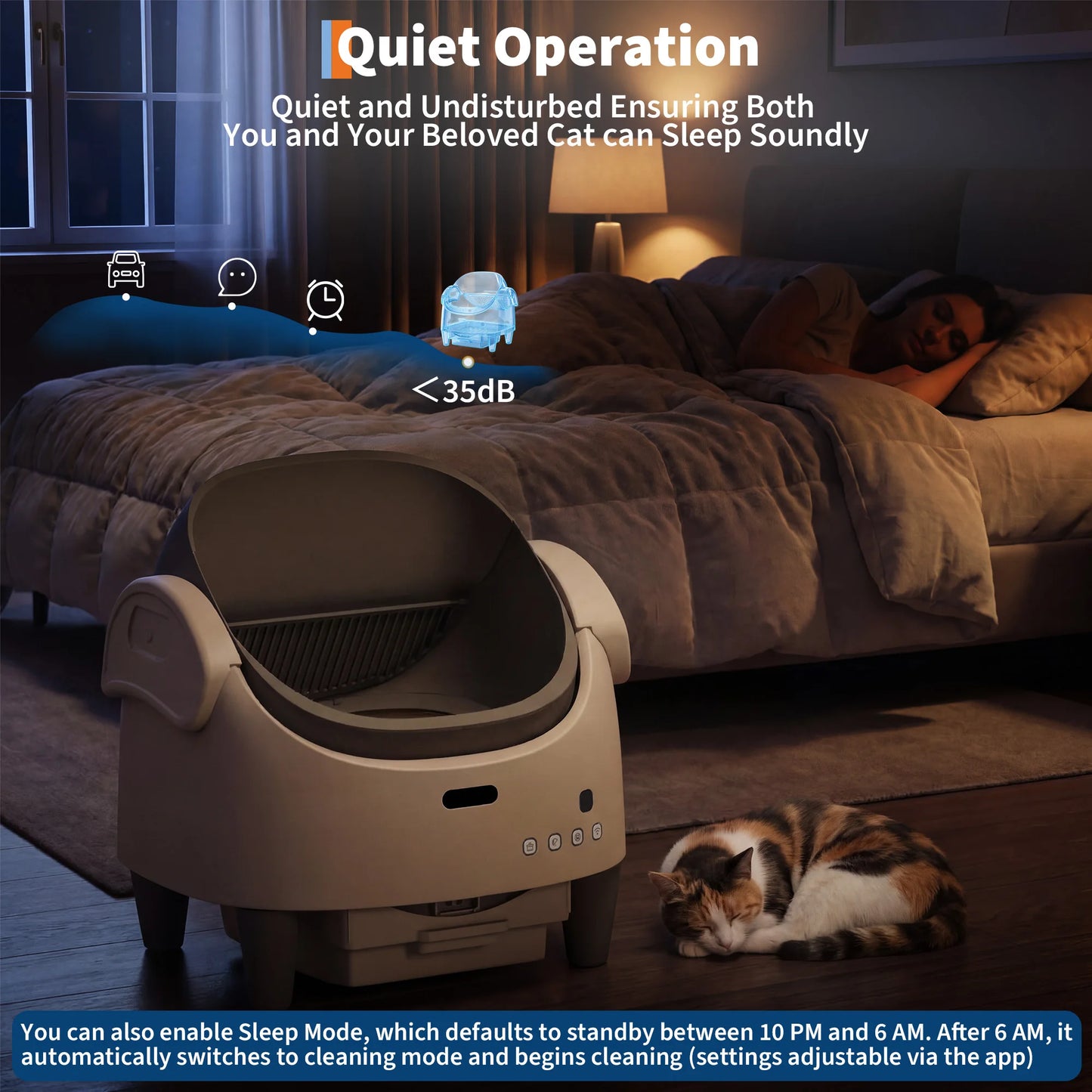 HAUSPROFI Smart Self Cleaning Litter Box Large Capacity,10.5L,Cat Toilet Supplies with Odor Control App Control for Large Cat Multiple Cat