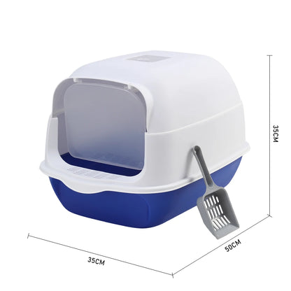 Voltsify Detachable Cat Litter Box with 180° Flip-Top & Scoop & Deodorant, 35cm W X 50 cm D X 35 cm H