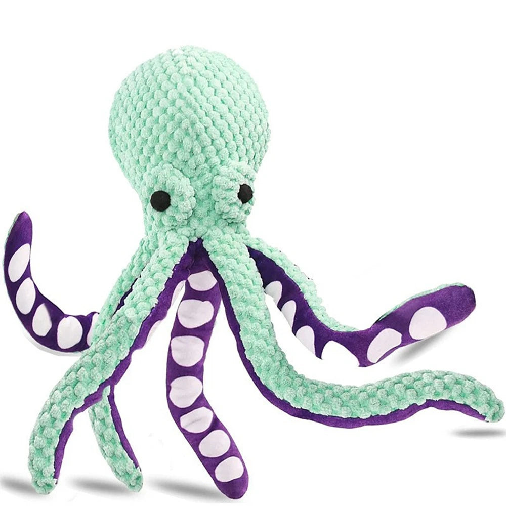 New Octopus Interactive Dog Chew Toy - Scented Plush, Bite Resistant, Dental Grinding Teeth Cleaning Companion