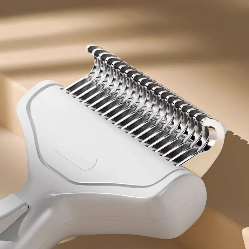 Pet Hair Removal Comb Curved Stainless Steel Teeth for Dogs Cats Detangling Brush for Long Thick Hair Professional Grooming Tool