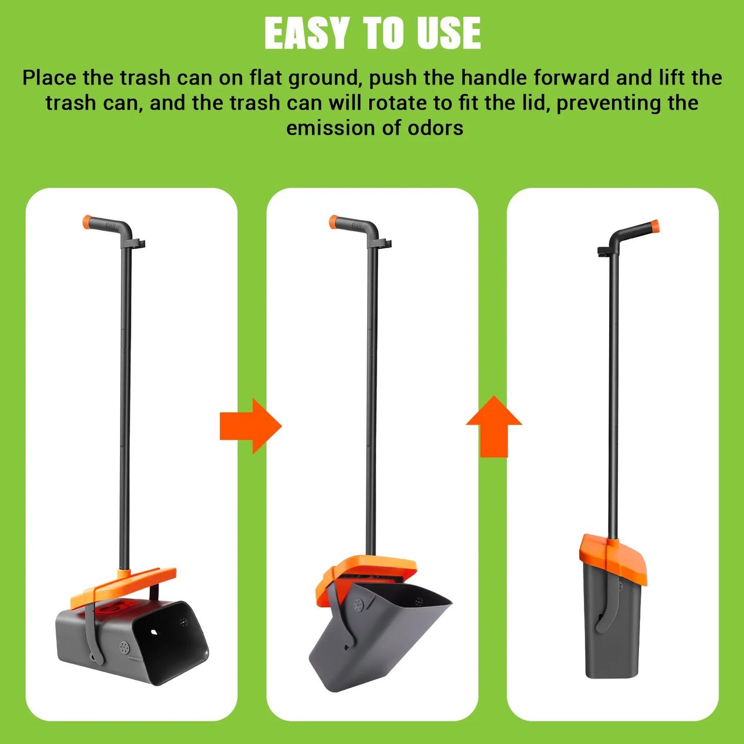 Adjustable Long Handled Pooper Scooper, Swivel Bin & Rake Kit, Portable Dog Cat Poop Picker Upper with 35 Waste Bags for Lawn