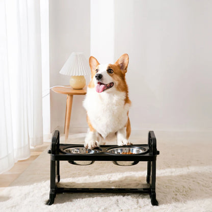Voltsify 3-Level Adjustable Elevated Dog Feeder with 2 Stainless Steel Bowls & Non-Slip ABS Stand, Foldable & Detachable