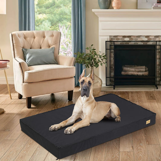 Orthopedic Memory Foam Dog Crate Mattress — M, L, XL, 2XL, Washable Cover, Waterproof