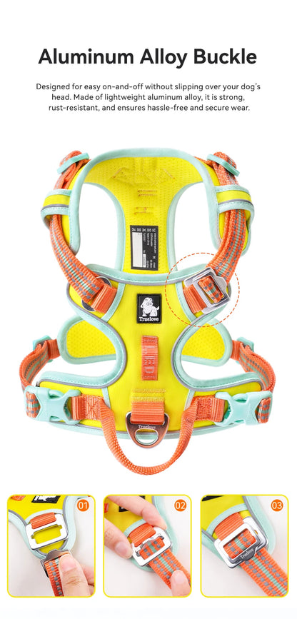 Truelove No Pull Dog Harness Reflective Breathable Adjustable Training Vest for Small Medium Large Dogs Night Walking TLH5657