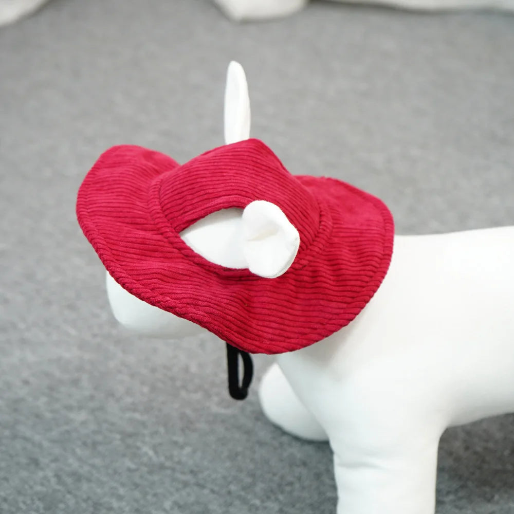Fashion Big Dog Baseball Cap Durable Corduroy Adjustable Pet Sun Hat for Small Medium Large Dogs Golden Retriever Corgi Supplies