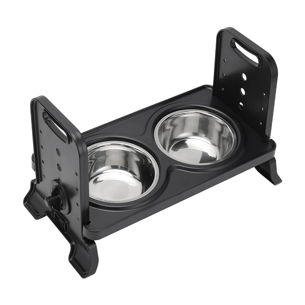 Voltsify 3-Level Adjustable Elevated Dog Feeder with 2 Stainless Steel Bowls & Non-Slip ABS Stand, Foldable & Detachable