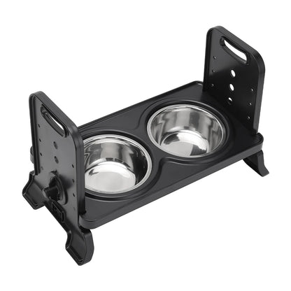 Voltsify 3-Level Adjustable Elevated Dog Feeder with 2 Stainless Steel Bowls & Non-Slip ABS Stand, Foldable & Detachable