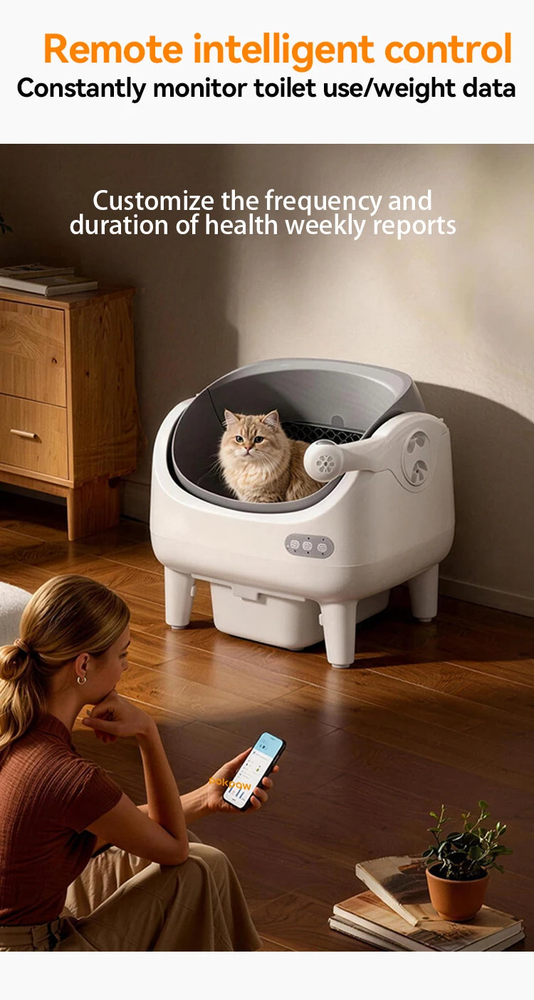 Pokpaw CL22 Automatic Cat Litter Box with Spray Dust-proof and Deodorization Low Noise Dual Radar Infrared Anti Entrainment