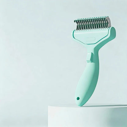 Pet Hair Removal Comb Curved Stainless Steel Teeth for Dogs Cats Detangling Brush for Long Thick Hair Professional Grooming Tool
