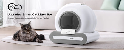 DOEL 2026 New Upgrade 65L Large Capacity Self-Cleaning Cat Litter Box Smart Automatic Cat Toilet, App Remote Control, Only Supports 2.4G WiFi, Suitable for Tofu Litter & Mixed Cat Litter, Ideal for Multi-Cat Homes