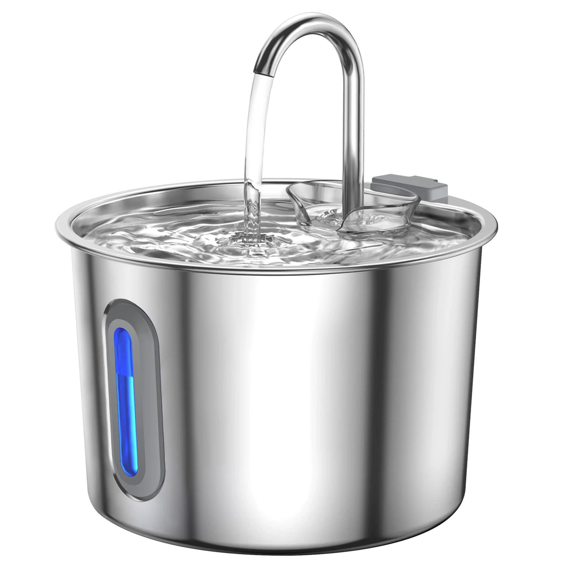 Cat Fountain Stainless Steel — LED, Multi Filter, 2.2L, Cat Water Fountain