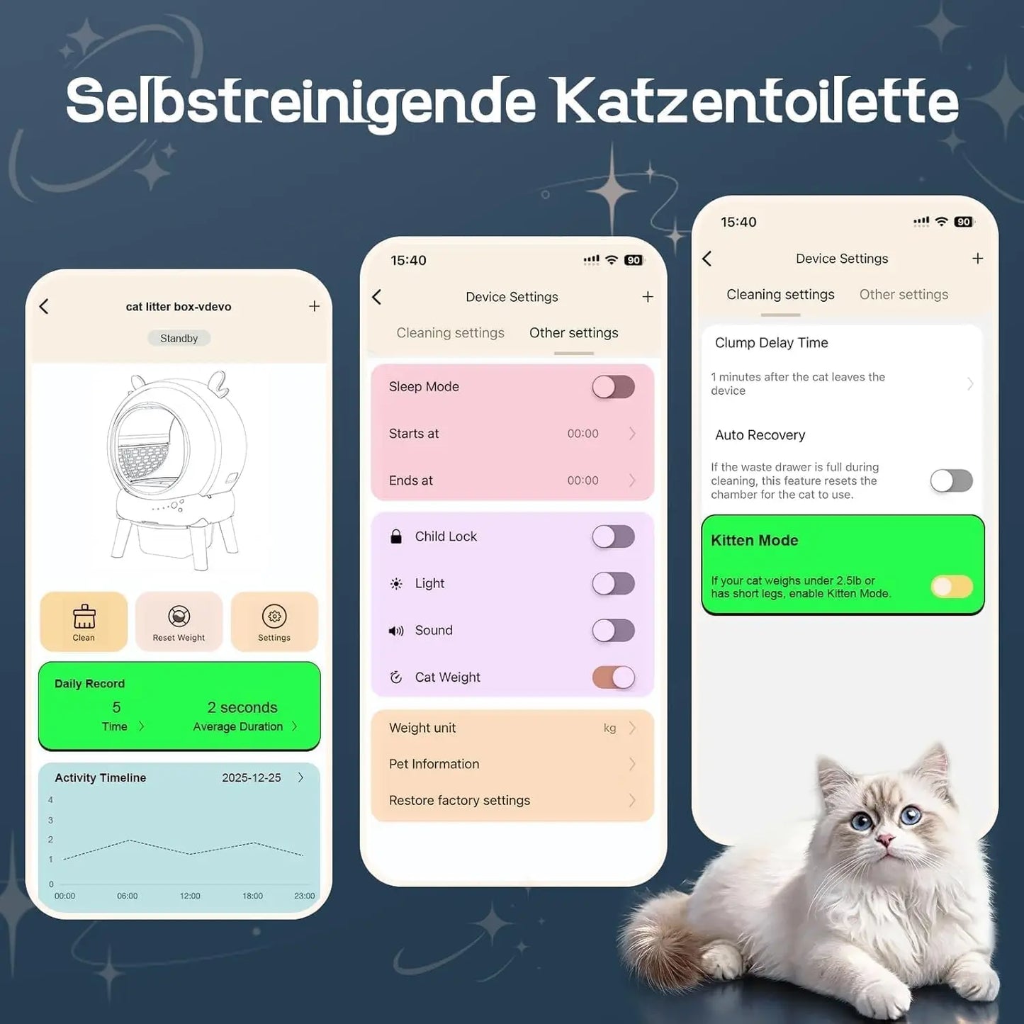 App Control Extra Large Automatic Cleaning Cat Litter Tray With Safety Sensors Odor Control And Protection For Multi-Cats