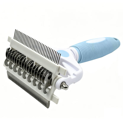 3 in 1 Pet Grooming Hair Brush Dog Deshedding Remover Double Sided Shedding Comb with Stainless Steel Teeth Fur Knot Cutter