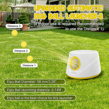 Next-Gen Automatic Dog Ball Launcher, Interactive Dog Tennis Ball Thrower With 5 ETPU Balls-Non-Toxic, Interactive Dog Toy